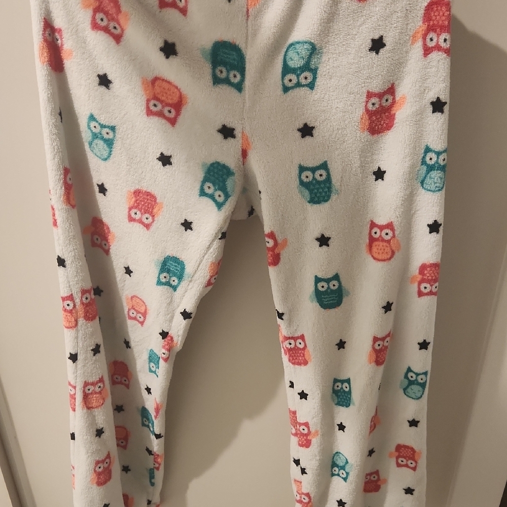 SO Cozy Blue and White Pajama Pants with Owl Print